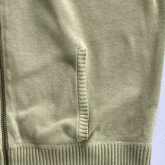 Vintage Old Navy Sage Green Knit Zip-up Hooded Cardigan with Pockets - Picture 7 of 13